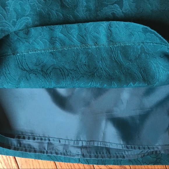 Ann Taylor LOFT Teal Green Damask Mini Skirt 6 - Picture 5 of 7